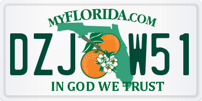 FL license plate DZJW51