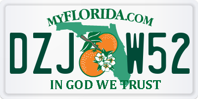 FL license plate DZJW52