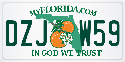FL license plate DZJW59