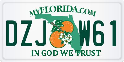 FL license plate DZJW61