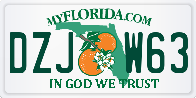 FL license plate DZJW63