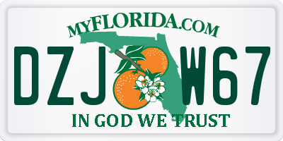 FL license plate DZJW67