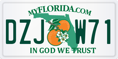 FL license plate DZJW71