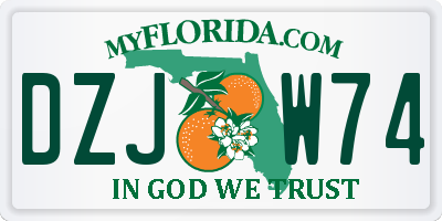 FL license plate DZJW74