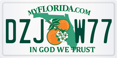 FL license plate DZJW77