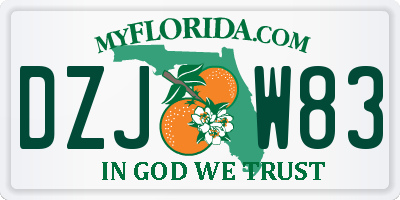FL license plate DZJW83
