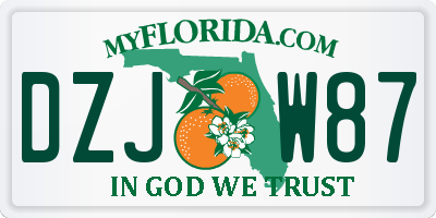 FL license plate DZJW87