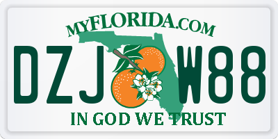 FL license plate DZJW88