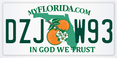 FL license plate DZJW93