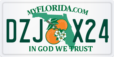 FL license plate DZJX24