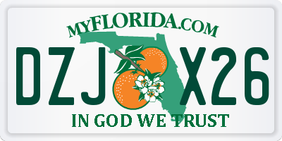 FL license plate DZJX26
