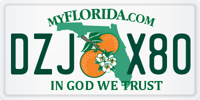 FL license plate DZJX80