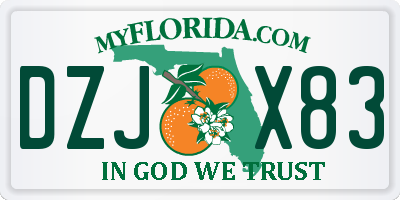 FL license plate DZJX83