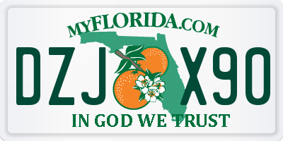 FL license plate DZJX90