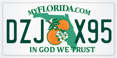 FL license plate DZJX95