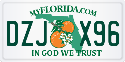 FL license plate DZJX96