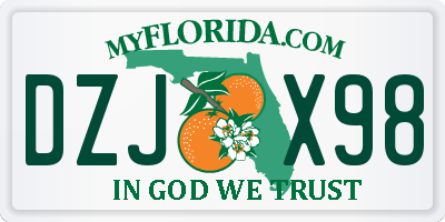 FL license plate DZJX98