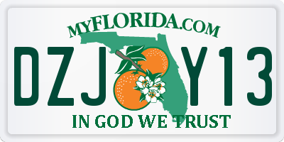 FL license plate DZJY13