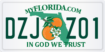 FL license plate DZJZ01