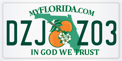 FL license plate DZJZ03