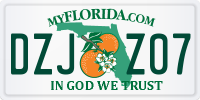 FL license plate DZJZ07