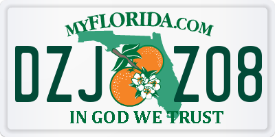 FL license plate DZJZ08