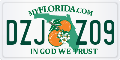 FL license plate DZJZ09