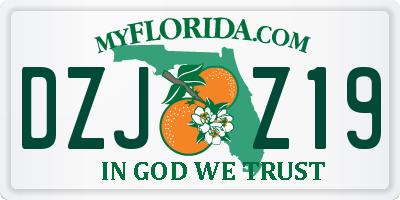 FL license plate DZJZ19