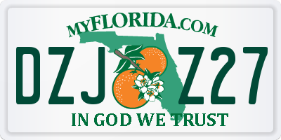 FL license plate DZJZ27