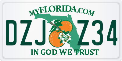 FL license plate DZJZ34