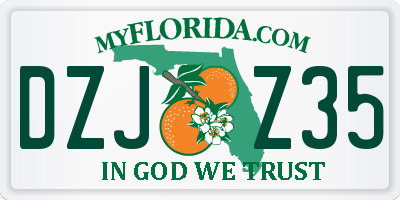 FL license plate DZJZ35