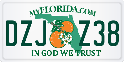 FL license plate DZJZ38