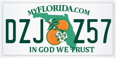 FL license plate DZJZ57