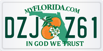 FL license plate DZJZ61