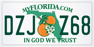 FL license plate DZJZ68