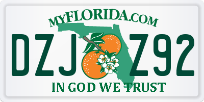 FL license plate DZJZ92