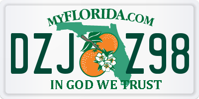FL license plate DZJZ98