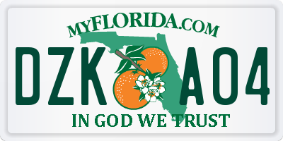 FL license plate DZKA04