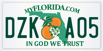 FL license plate DZKA05