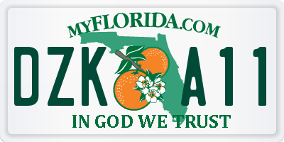 FL license plate DZKA11