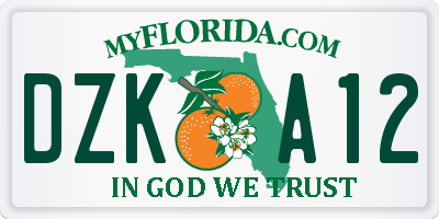 FL license plate DZKA12