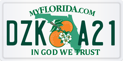 FL license plate DZKA21