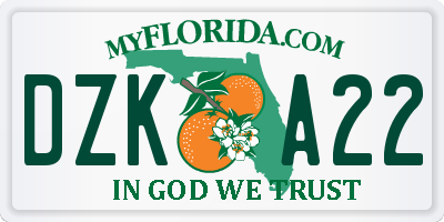 FL license plate DZKA22