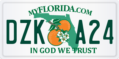 FL license plate DZKA24