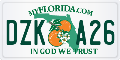 FL license plate DZKA26