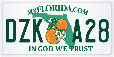 FL license plate DZKA28