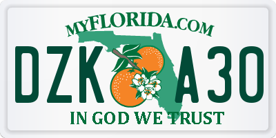 FL license plate DZKA30