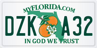 FL license plate DZKA32