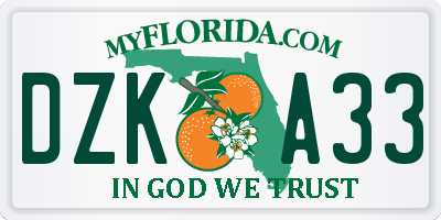 FL license plate DZKA33