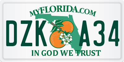 FL license plate DZKA34
